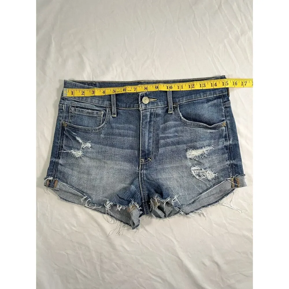 Abercrombie & Fitch Distressed Cutoff Jean Shorts Womens Size 29 Blue Comfort - Picture 5 of 7